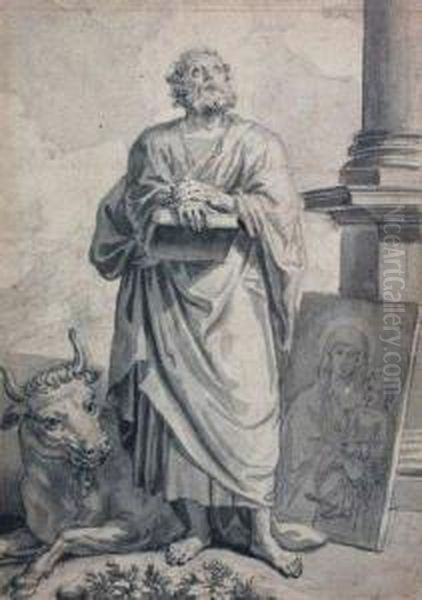Saint Luc Entoure De Ses Attributs - view 1