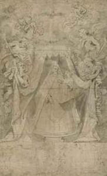 Our Lady Of Mount Carmel: The Madonna And Child Surrounded Byangels - view 1