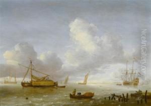 Marine Landscape With Fishermen In The Foreground