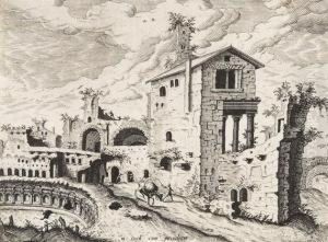 Marktplatz Des Trajan by Joannes I Van Doetechum