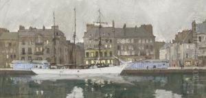 Cherbourg Le Bassin Quai Alexandre Iii by Emile Van Doren