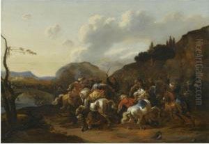 A Battle Skirmish Between Christians And Turks