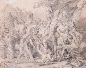 Alexander The Great In Battle by Francois Van Douwe