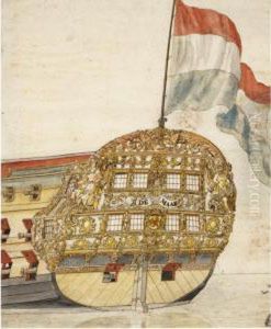 Study Of The Stern Of The Dutch Warship by Francois Van Douwe