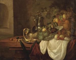 Grapes, Peaches And Plums In A 'wan-li Kraak'