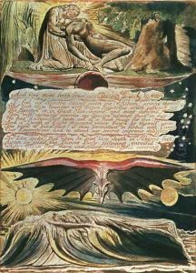 Jerusalem The Emanation of the Giant Albion- 'And One stood forth', top to bottom, Los supported by Christ; Albion's burial in the Supulcher, 1804