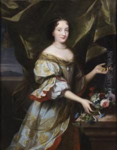 Portrait Presume D'hortense Mancini by Justus van Egmont