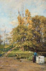 Meisje Bij De Waterput by Louis Van Engelen