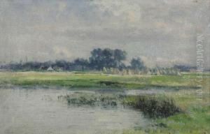 Hooihoppers Aan Een Wad by Louis Van Engelen