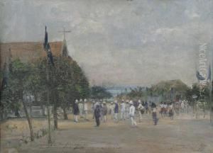 L````avenue Du Roi Souverain A Leopoldville```` by Louis Van Engelen