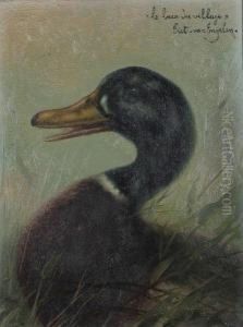 'le Beau Du Village' Paneel (mahonie) by Piet Van Engelen