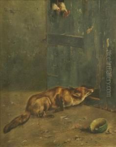 A Fox Stalkingchickens by Piet Van Engelen