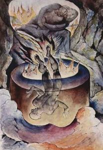 Inferno, Canto XIX, 42-120, The simoniac Pope by William Blake