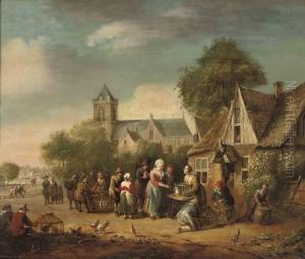 A Poultry Market Near An Inn - view 1