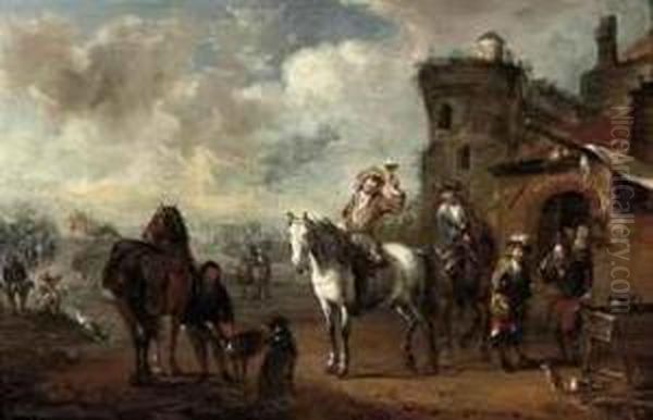 A Hunting Party Stopping At An Inn - view 1