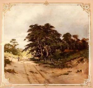 Pastoral Scene, Country Lane With Man Herding Cattle by Jan van Hemessen
