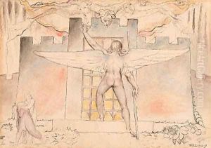 Inferno, Canto IX, 44-64, The Angel an the Gate of Dis by William Blake