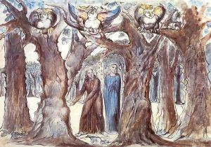 Inferno, Canto XIII, 1-45, The Wood of Self-Violators: The Harpies and the Suicides by William Blake