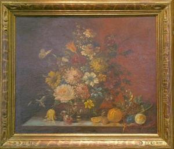 Floral Still Life With Butterfly - view 1