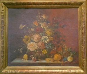 Floral Still Life With Butterfly