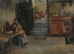 Dame In Interieur by Joseph Van Genegen