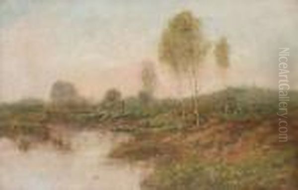 Waterlandschap Met Aangemeerd Bootje - view 1