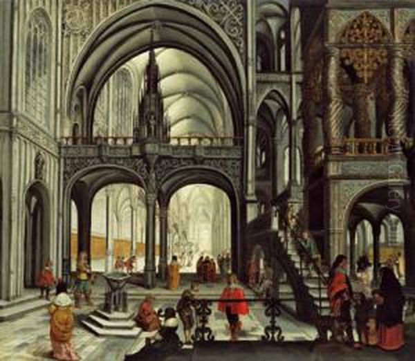 Compagnia Elegante In Una Chiesa - view 1