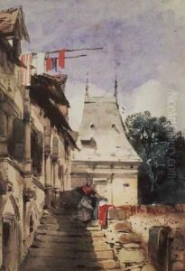 Abbey of St.Armand, Rouen by Richard Parkes Bonington