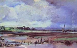 Les Salinieres By Trouville by Richard Parkes Bonington