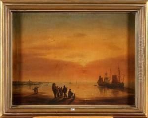 Le Retour Des Pecheurs Au Crepuscule by Jacques Van Gingelen