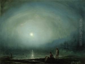 Vollmondnacht Uber Einer Bucht by Jacques Van Gingelen