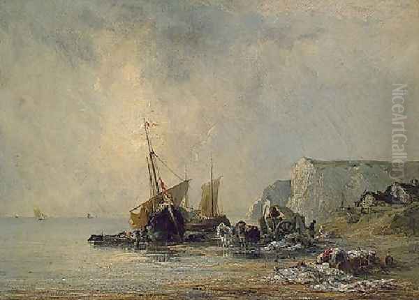 Boats Near Shore Of Normandy - view 1