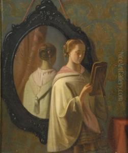 Girl Admiring Her Reflection by Marie Van Gogh