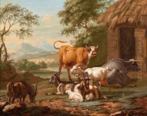 A Sunny Day Outside The Stable by Jan van Gool