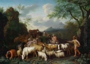 Shepherds Taking Their Sheep To Water