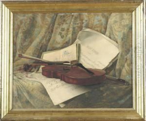 Still Life With Violin by Luther Emerson Van Gorder