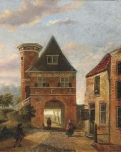 View Of A Town Gate by Jacobus Van Jr Gorkom