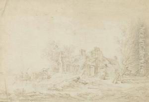 Personnages Dans Une Barque by Jan van Goyen
