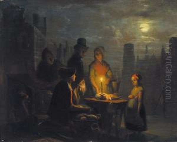 Marktscene Bij Avond (1847) - view 1