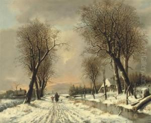 A Walk Along The Snowy Path by Franciscus Lodewijk Van Gulik
