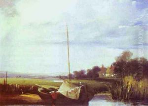 River Scene In France by Richard Parkes Bonington