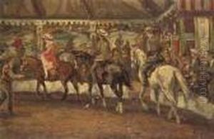 Horseback Riding by Dirk Johannes Van Haaren