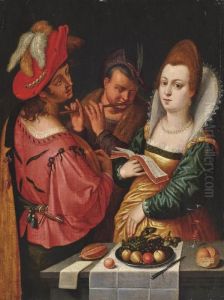 Elegant Company Music Making by Cornelis Cornelisz Van Haarlem