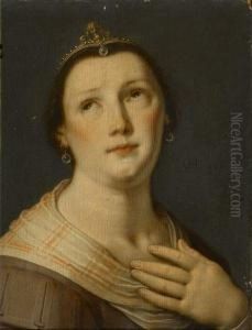 Portrait De Femme En Buste by Cornelis Cornelisz Van Haarlem