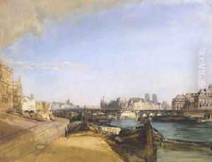 The Pont Des Arts Paris by Richard Parkes Bonington