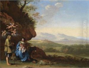 The Rest On The Flight Into Egypt by Jan van Haensbergen
