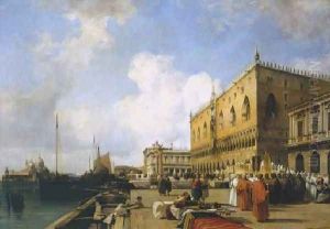 Venice Ducal Palace With A Religious Procession