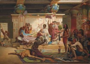 Anthony And Cleopatra Overseeing The Execution Of The Conspirators