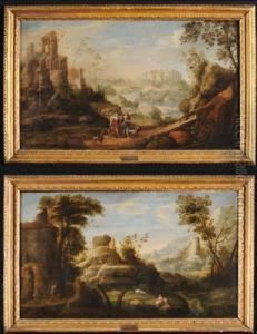 Paesaggio Con Rovine Classiche E Figure by Petrus Van Hattich