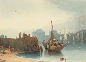 The harbour, Le Havre by Richard Parkes Bonington
